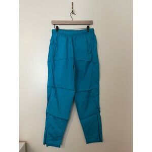NIKE Vintage Y2K Unisex Windbreaker Track Pant High Rise Teal Blue Ankle Joggers